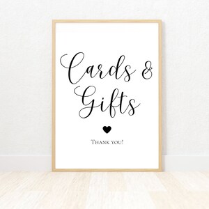 Wedding Signage | Cards and Gifts Sign | Gift Table Sign | Thank You Sign | Reception Signs | Wedding Signs | Cards and Gifts Sign Template