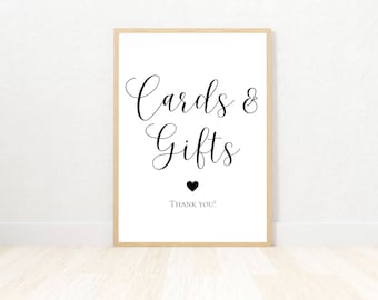 Wedding Signage | Cards and Gifts Sign | Gift Table Sign | Thank You Sign | Reception Signs | Wedding Signs | Cards and Gifts Sign Template