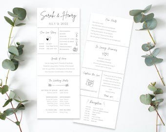 Hochzeitsprogramm Vorlage| Hochzeit Infografik | Hochzeitsprogramme | Infografik Hochzeitsprogramm | Hochzeitstag-Timeline | Infografik Programm