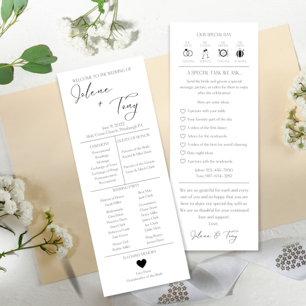 Wedding Program Template| Reception Games | Wedding Programs | Wedding Timeline | Wedding Program | Wedding Itinerary | Infographic Program