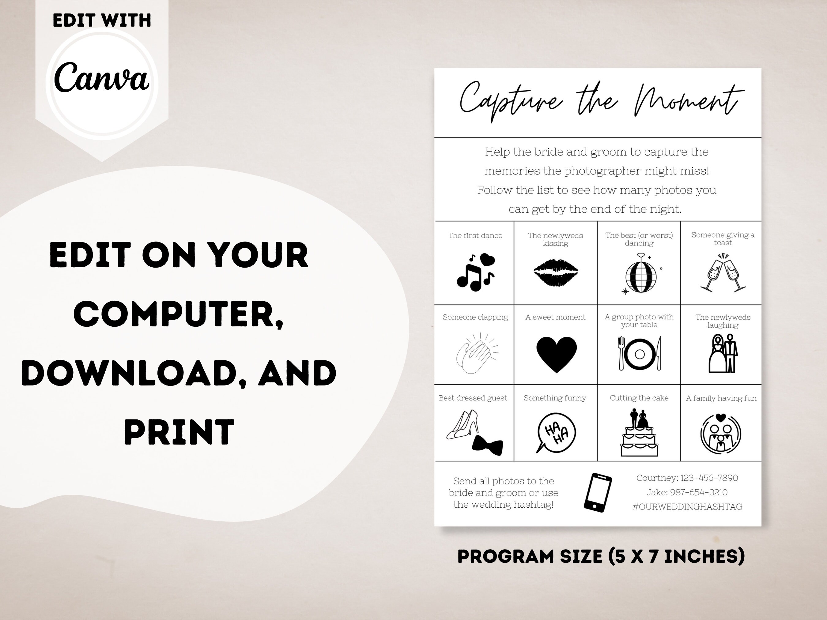 Wedding Table Games Wedding Program Template Wedding Etsy