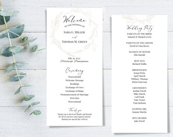 Wedding Day Program | Wedding Program Template | Wedding Day Template | Boho Wedding Program | Ceremony Program | Rustic Wedding Program