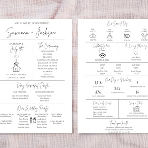 Wedding Program Template| Wedding Infographic | Wedding Programs | Infographic Wedding Program | Wedding Day Timeline | Infographic Program