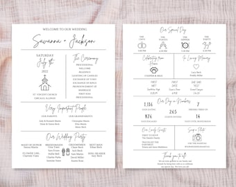 Plantilla de programa de bodas/ Infografía de bodas / Programas de bodas / Programa de bodas infográfico / Cronología del día de la boda / Programa de infografías