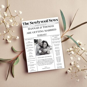 Plantilla de programa de boda / Juegos de recepción / Programa de boda de periódico / Programas de boda / Cronología de boda / Programa infográfico imagen 2