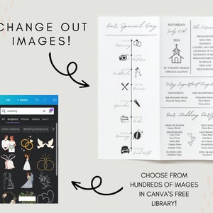 Infographic Wedding Program | Wedding Infographic | Trifold Wedding ...