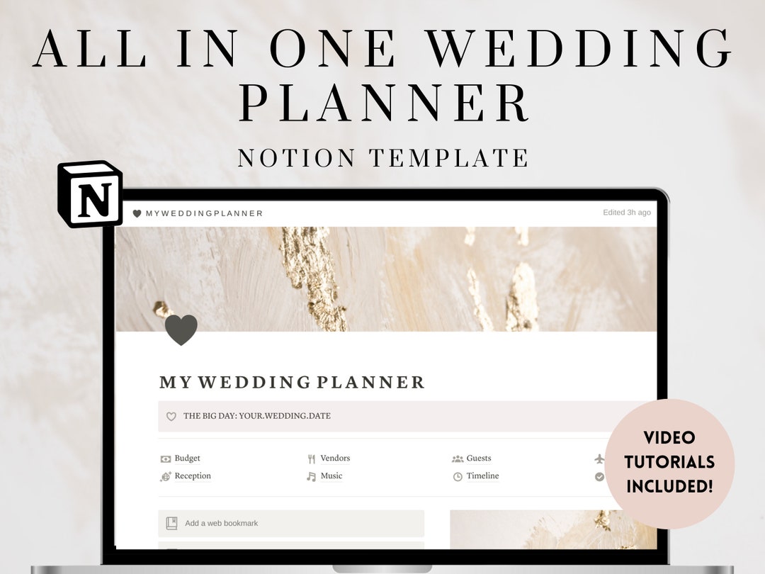 Notion Template Digital Wedding Planner Wedding Checklist