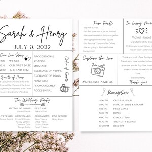 Infographic Wedding Program | Wedding Program Template | Wedding ...
