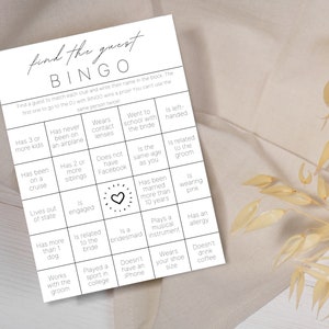 Wedding Table Games | Wedding Bingo | Find the Guest Bingo | Infographic Wedding Program | Wedding Activities | Wedding Program image 3
