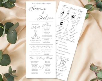 Wedding Program Template| Wedding Programs | Wedding Infographic | Infographic Wedding Program | Wedding Day Timeline | Infographic Program