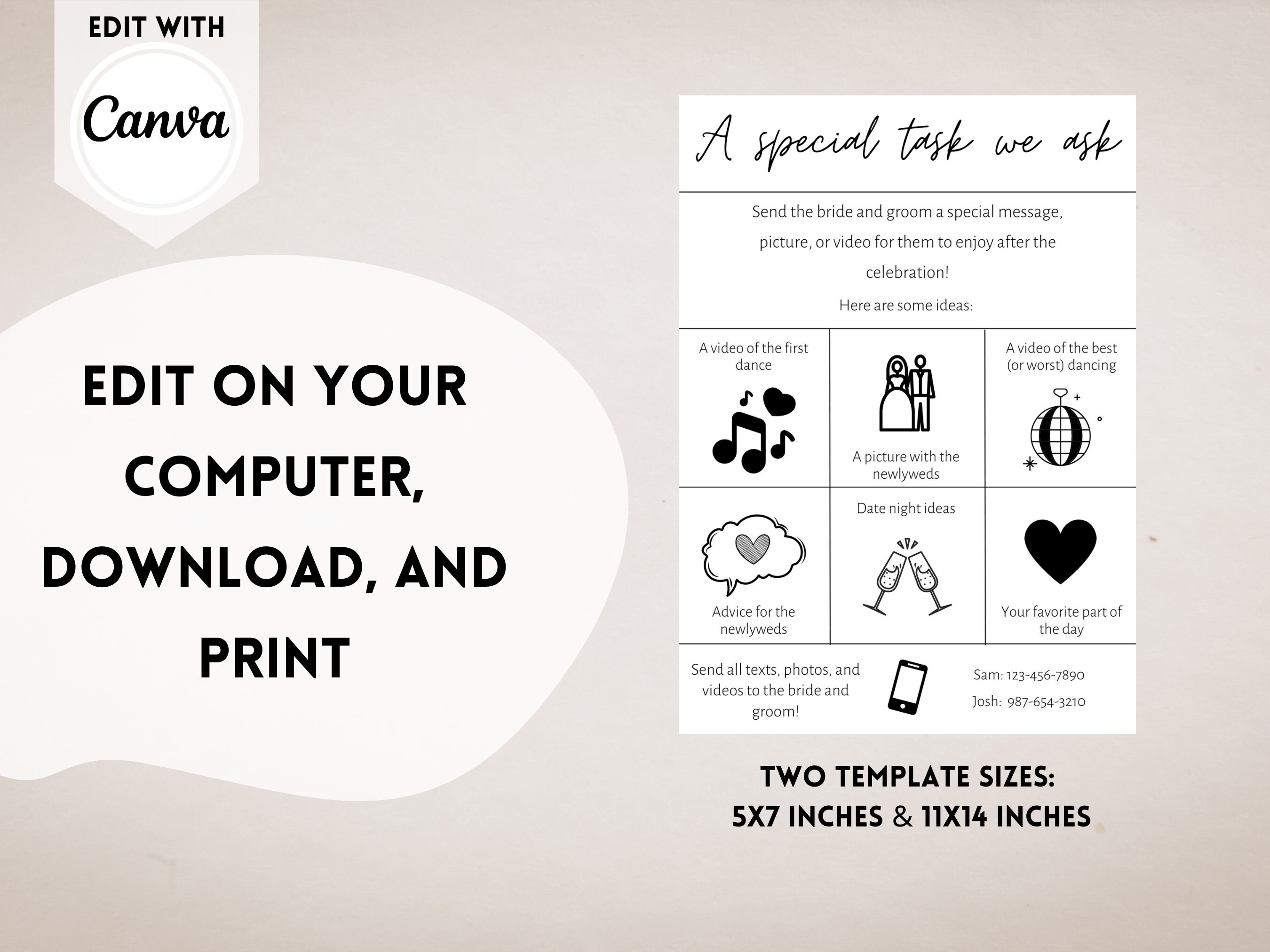 Wedding Table Games Wedding Program Template Wedding Etsy