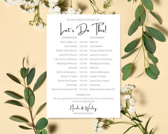 Wedding Program Template | Wedding Day Timeline | Wedding Program | Wedding Infographic | Wedding Timeline | Wedding Party Itinerary