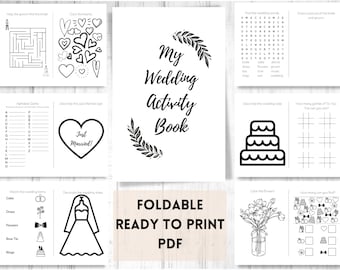 Kids Wedding Activity | Kids Wedding Activity Book | Wedding Table Games | Wedding Activities | Kids Table Wedding | Wedding Favors