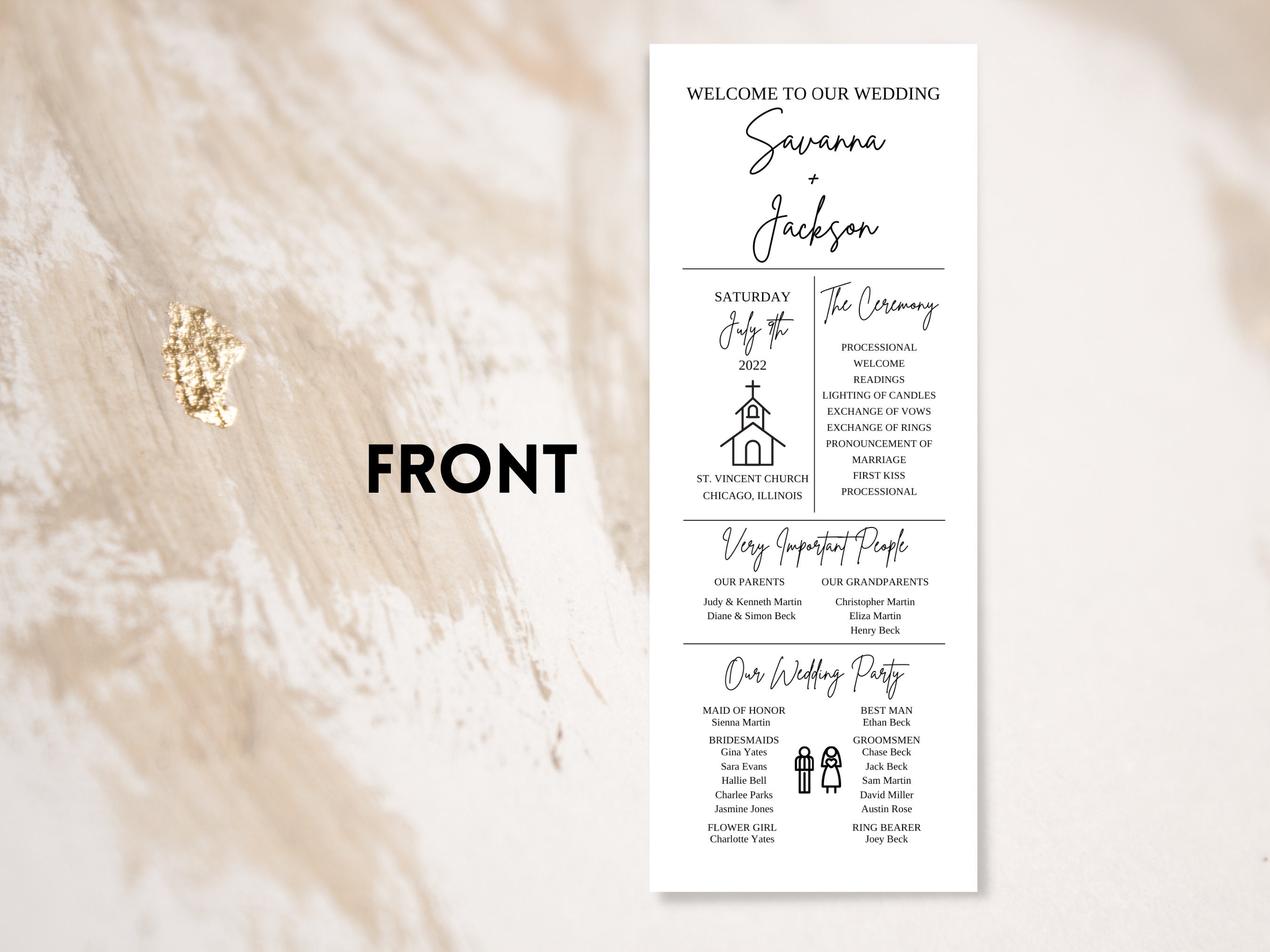 Infographic Wedding Program | Wedding Program Template | Wedding ...