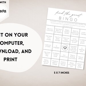 Wedding Table Games | Wedding Bingo | Find the Guest Bingo | Infographic Wedding Program | Wedding Activities | Wedding Program image 4