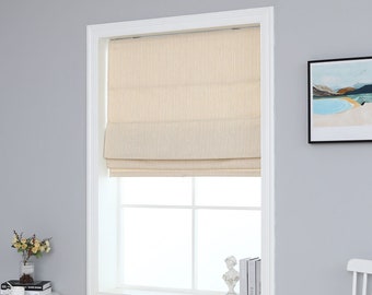 Textured Woven Roman Shade: Blackout Cordless Window Treatment