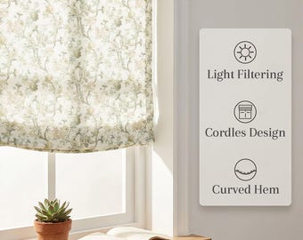 Custom Blossombird Relaxed  Roman Shade
