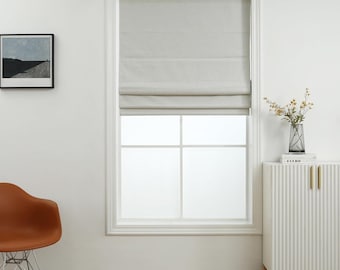Linen Blended 100% Blackout Roman Shade