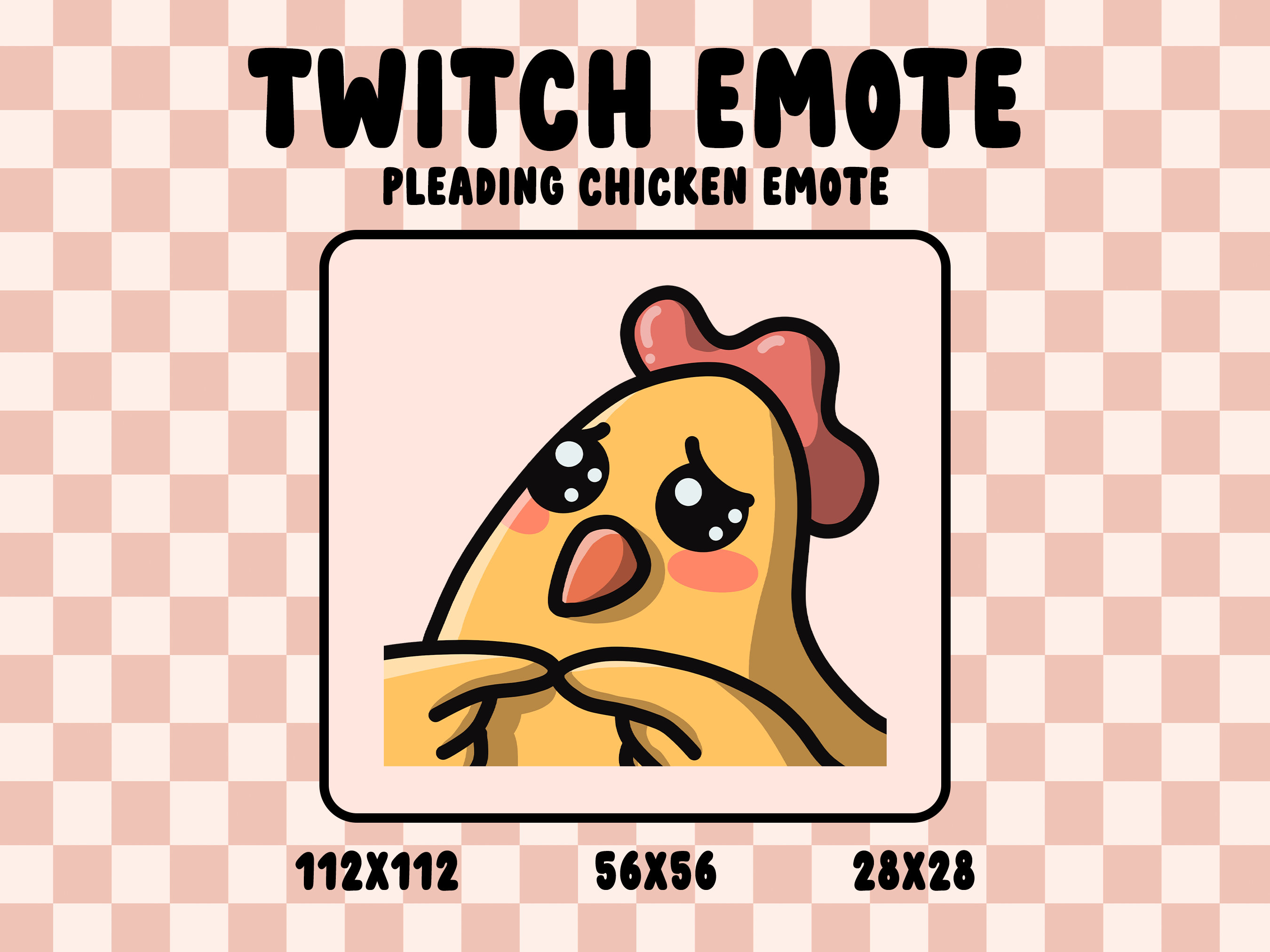 Pleading Chicken Emote INSTANT DOWNLOAD Twitch Streaming Etsy Canada