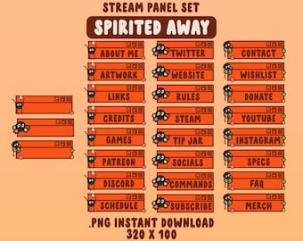 Panele Spirited Away dla Twitch - NATYCHMIASTOWE POBIERANIE Estetyczny Kawaii Ghibli Soot Sprite Anime