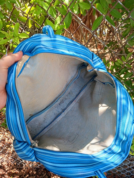 Vintage 70's Striped Blue Purse - image 4