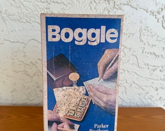 1976 Boggle by Parker Brothers Hidden Word Game, Vintage Boardgame, Camping Activities