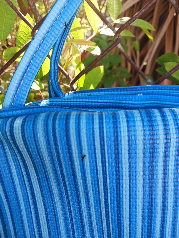 Vintage 70's Striped Blue Purse - image 2