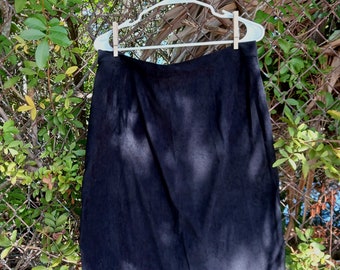 Vintage Black Faux Suede Skirt Size 16W