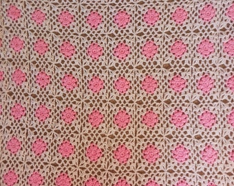 Vintage Small Pink Floral Afgan