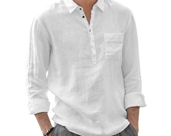 White Linen Shirt - Etsy