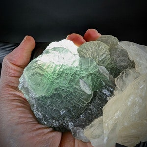 Green Xianghualing Fluorite with Calcite
