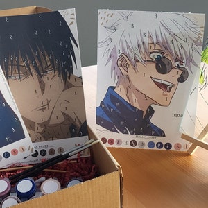 JJK, Gojo, kit de peinture sur verre anime, cadeau anime, peinture sur verre anime image 1