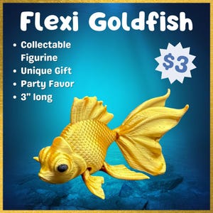 3D-Printed Flexi Goldfish - Unique Gift or Collectible!