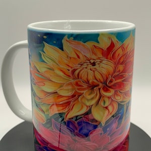 Rainbow Chrysanthemum 15 oz. Ceramic Coffee Mug