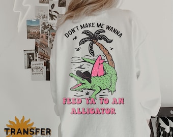 Funny Alligator Tropical, Ready to Press DTF or Sublimation Transfer