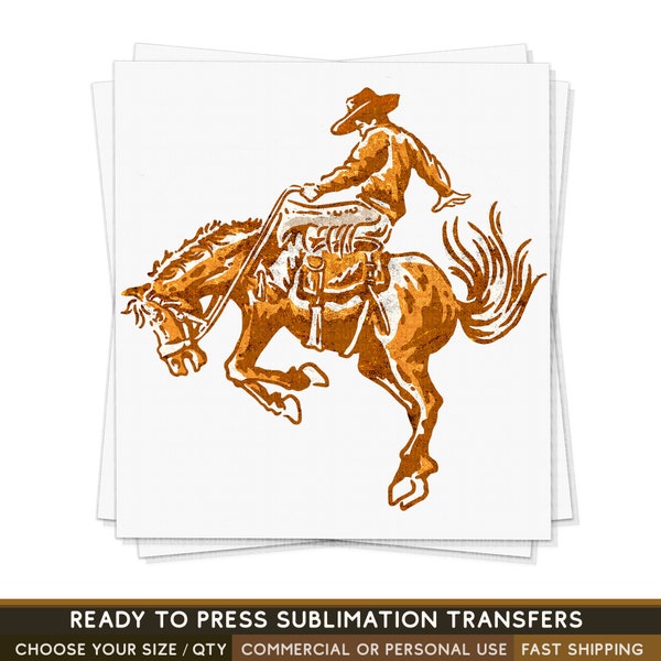 Cowboy Rodeo Horse, Country Western Transfer, READY TO PRESS Sublimation Transfer, Western Sublimation Transfer, Western Sublimation