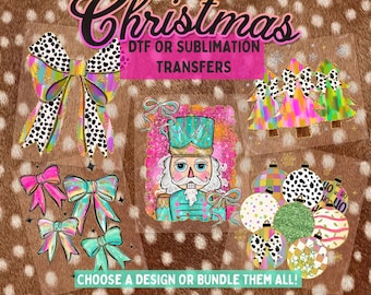 Christmas Brushstrokes DTF & Sublimation Transfers: Choose a Design or Bundle