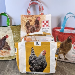 Repurposed Feed Bag Totes