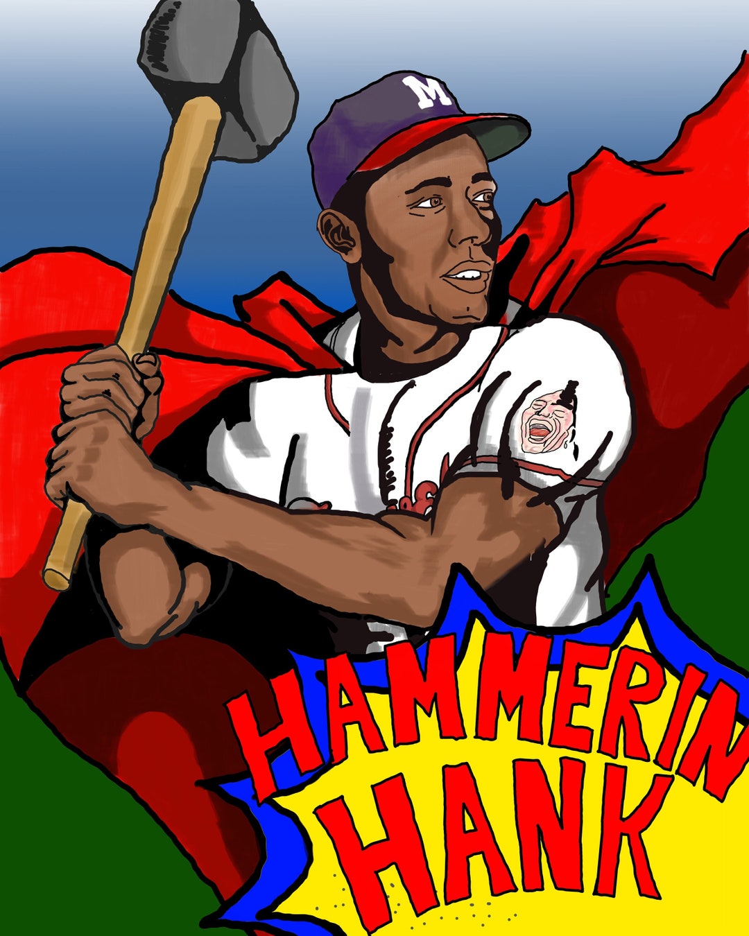 Hammerin Hank Aaron 8x12 Matte Premium Paper Etsy