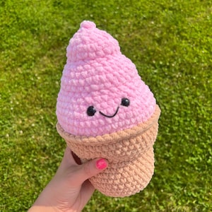 Crochet Medium Ice Cream Plushie Handmade Amigurumi