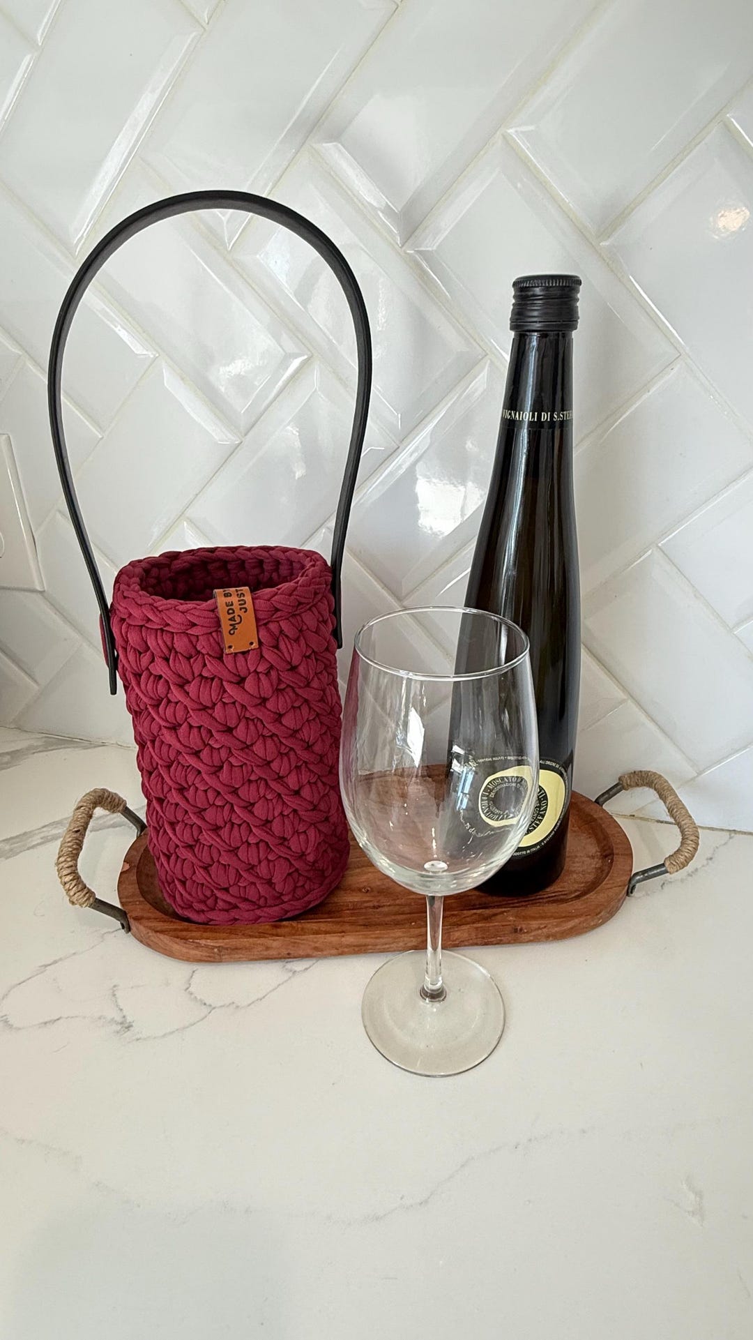 Crochet Wine Holder Handmade Wine Carrier Tote Gift - Etsy