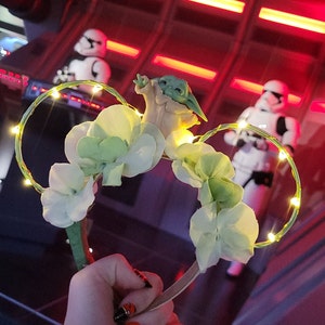 The Mandalorian Inspired Mickey Ears, LED Mickey Ears, Grogu Disneybound