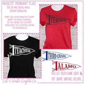 TEACHER, GRADE LEVEL Pennant Flag, School, Digital Design, png, Printable,  Sublimation dtf, Teacher