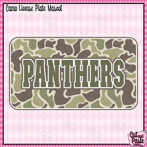 PANTHERS Camo Sign, School Spirit Design, Teacher/School/Mascot/Sports Design, Downloadable/Printable PNG