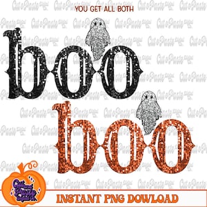 Glitter Halloween Words Digital Design, Instant Download, PNG, Sublimation/DTF, Faux Glitter/Sequin, Shirt Design, Halloween Shirt