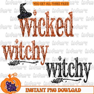 Glitter Halloween Words Digital Design, Instant Download, PNG, Sublimation/DTF, Faux Glitter/Sequin, Halloween Shirt Design