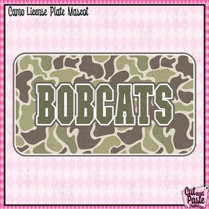 BOBCATS Camo Schild, Schulgeist Design, Lehrer / Schule / Maskottchen / Sport Design, herunterladbare / druckbare PNG