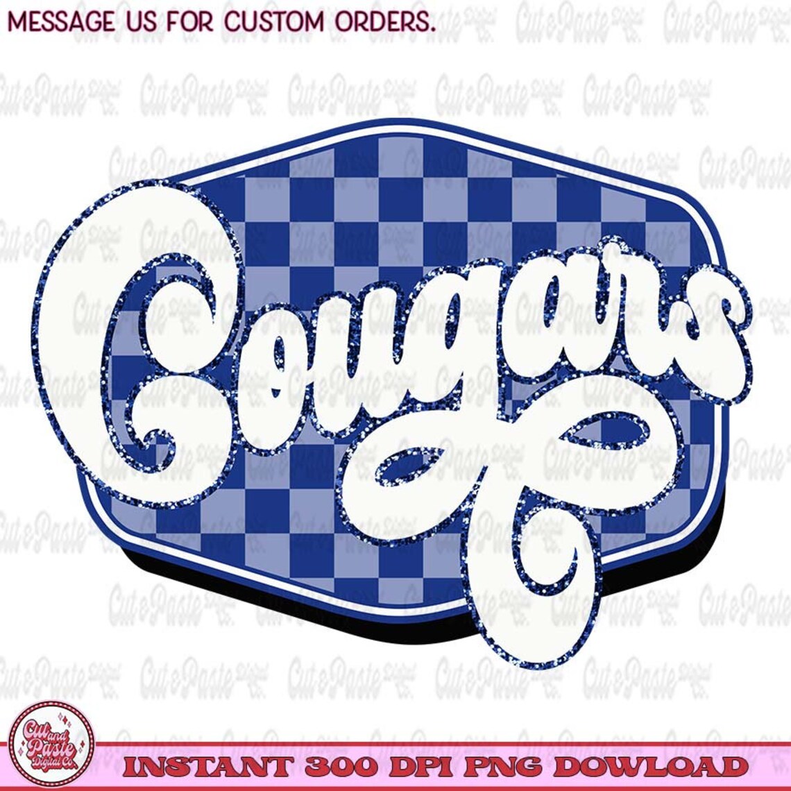 Retro Mascot Checkerboard Sign Tigers Teacher School Mascot Digital ...