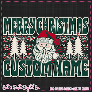 Made to Order, Retro School Mascot Christmas Design, Teacher/School/Mascot/Team, Downloadable/Printable PNG file, DTF/Sublimation File