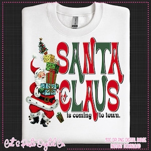 Vintage Santa Claus PNG: Retro Christmas Shirt Design (Digital Download)
